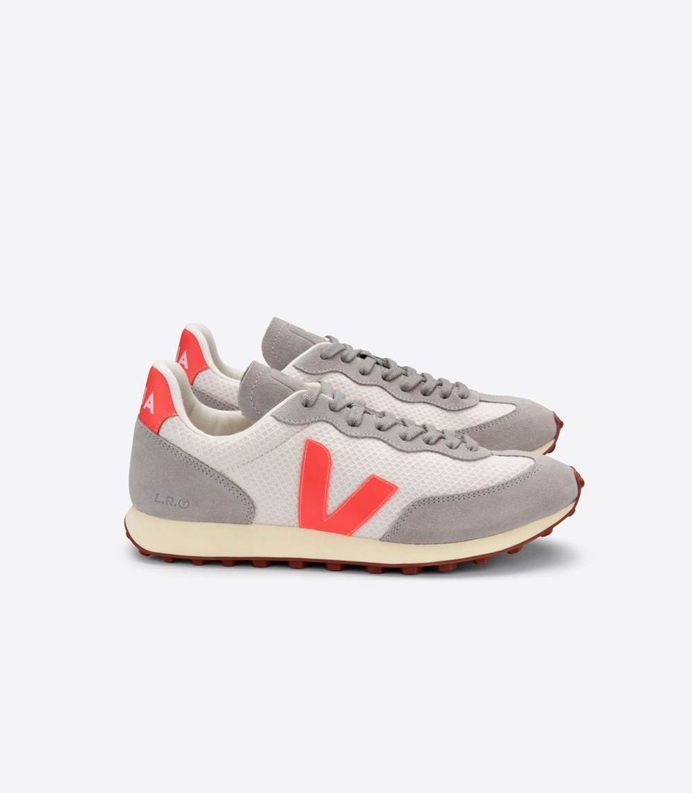 Veja Sneakers Dam - Rio Branco Hexamesh Gravel - Grå/Orange/Vita - 946318-HPX